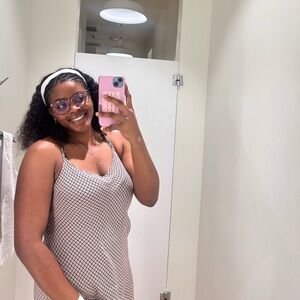 Brown and white dress from cotton on